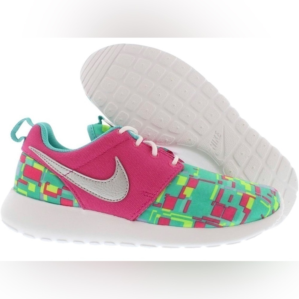 NIKE ROSHE RUN SNEAKERS DIGITAL PRINT PNK/WHT/HYPER-JADE